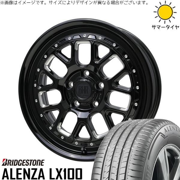 ブリヂストン アレンザ LX100 215/60R17 ＋ バークレイ ハードロック ヒューロン グロスブラック/マシニング 17インチ 7J +38 5H114.3P サマー・ホイール4本セット。1枚目。