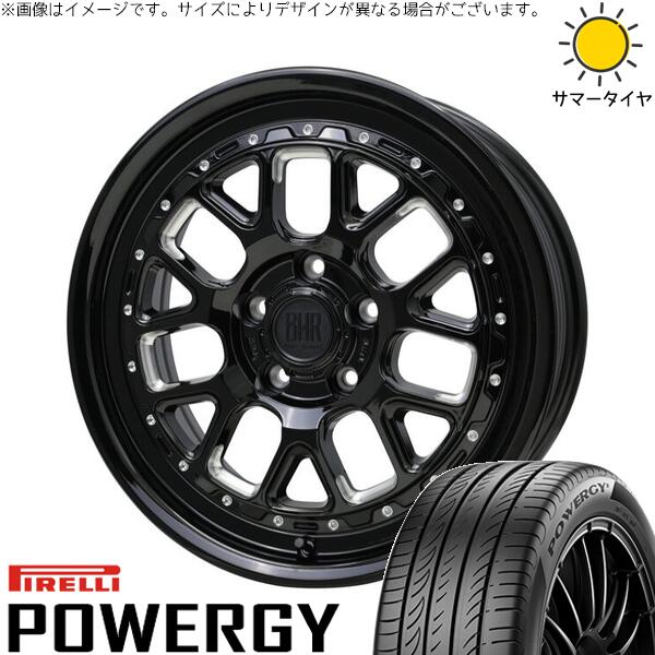 ピレリ パワジー 225/60R17 ＋ バークレイ ハードロック ヒューロン グロスブラック/マシニング 17インチ 7J +38 5H114.3P サマー・ホイール4本セット。1枚目。