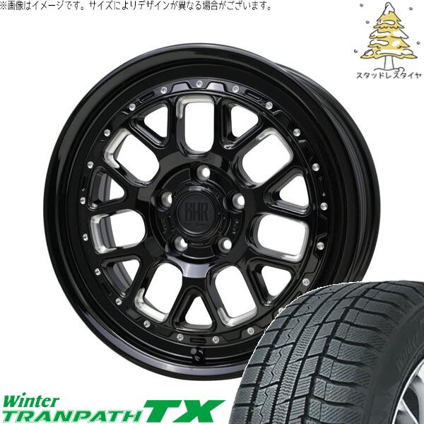 トーヨータイヤ ウィンタートランパス TX 215/50R17 ＋ バークレイ ハードロック ヒューロン グロスブラック/マシニング 17インチ 7J +38 5H114.3P スタッドレス・ホイール4本セット。1枚目。