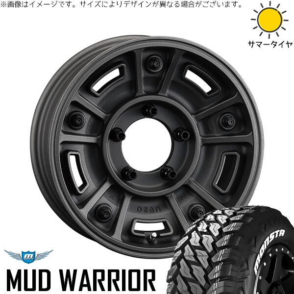 モンスタタイヤ マッドウォーリアー (MUD WARRIOR) 215/70R16 ＋ ディーン BJメキシカン ショットチャコールブラック 16インチ 5.5J +20 5H139.7P サマー・ホイール4本セット。1枚目。