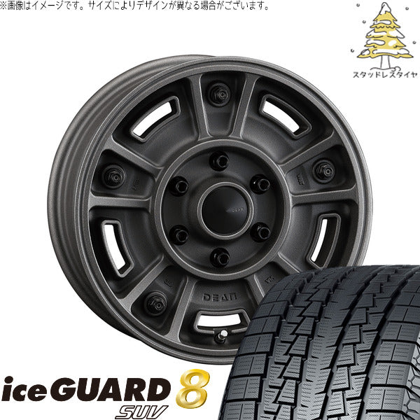 ヨコハマタイヤ アイスガード8 SUV 265/70R16 ＋ ディーン BJメキシカン ショットチャコールブラック 16インチ 8J ±0 5H150P スタッドレス・ホイール4本セット。1枚目。