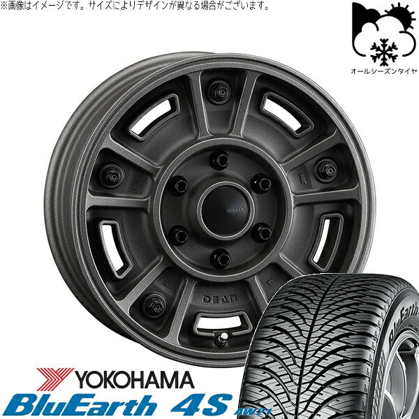 ヨコハマタイヤ ブルーアース4S AW21 215/65R16 ＋ ディーン BJメキシカン ショットチャコールブラック 16インチ 6.5J +38 6H139.7P オールシーズン・ホイール4本セット。1枚目。