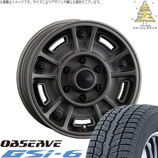 トーヨータイヤ オブザーブ Gsi-6 215/70R16 ＋ ディーン BJメキシカン ショットチャコールブラック 16インチ 6.5J +38 6H139.7P スタッドレス・ホイール4本セット。1枚目。