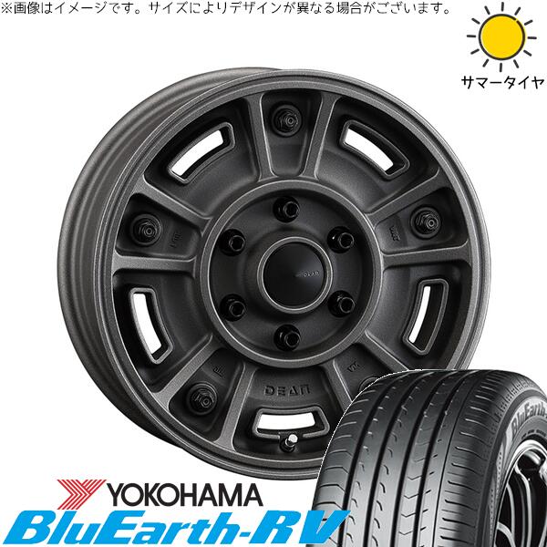 ヨコハマタイヤ ブルーアース RV03 215/65R16 ＋ ディーン BJメキシカン ショットチャコールブラック 16インチ 6.5J +38 6H139.7P サマー・ホイール4本セット。1枚目。