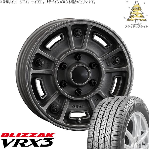 ブリヂストン ブリザック VRX3 215/65R16 ＋ ディーン BJメキシカン ショットチャコールブラック 16インチ 6.5J +38 6H139.7P スタッドレス・ホイール4本セット。1枚目。