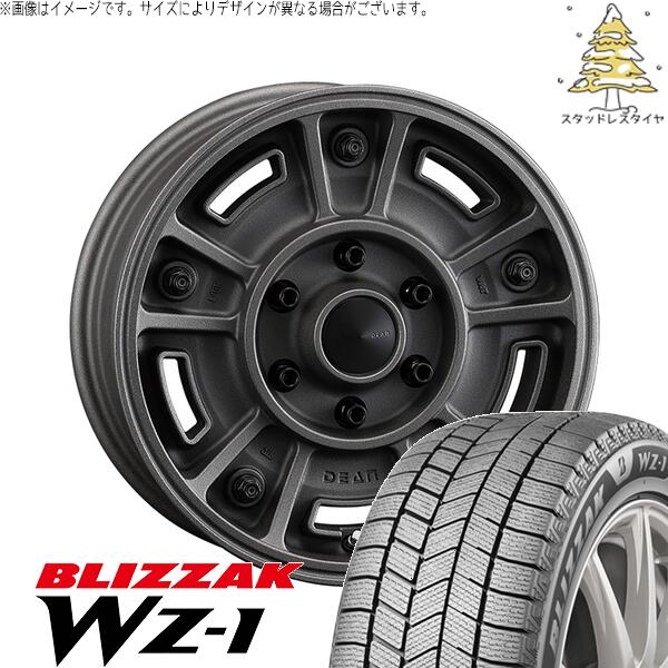 ブリヂストン ブリザック WZ-1 (BLIZZAK WZ-1) 215/70R16 ＋ ディーン BJメキシカン ショットチャコールブラック 16インチ 6.5J +38 6H139.7P スタッドレス・ホイール4本セット。1枚目。