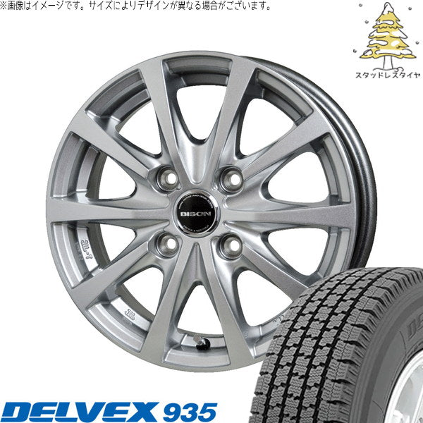トーヨータイヤ デルベックス 935 165/80R14 ＋ バイソン BN-02 シルバー 14インチ 5J +42 4H114.3P スタッドレス・ホイール4本セット。1枚目。