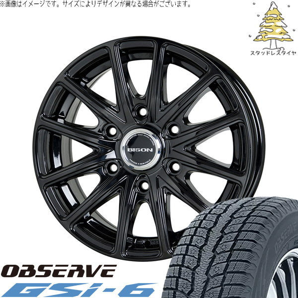 トーヨータイヤ オブザーブ Gsi-6 265/70R17 ＋ バイソン BN-01 メタリックブラック 17インチ 7.5J +28 6H139.7P スタッドレス・ホイール4本セット。1枚目。