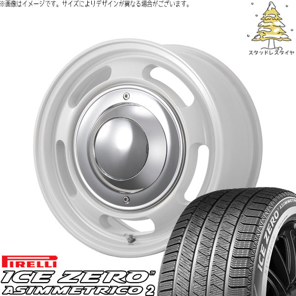 ピレリ アイスゼロアシンメトリコ2 215/65R16 ＋ ブルート BR-00 フレッシュホワイト 16インチ 6.5J +38 6H139.7P スタッドレス・ホイール4本セット。1枚目。