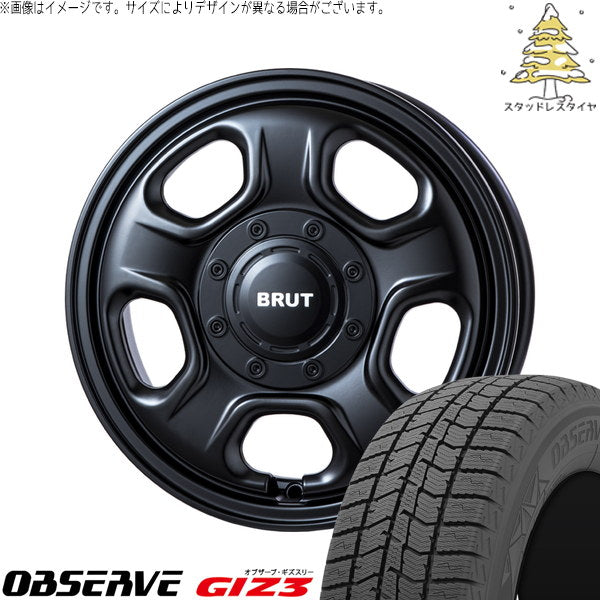 トーヨータイヤ オブザーブ GIZ3 155/65R14 ＋ ブルート BR-33 ミリタリーブラック 14インチ 4.5J +45 4H100P スタッドレス・ホイール4本セット。1枚目。