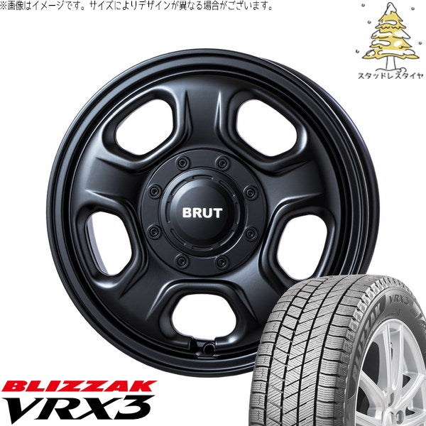 ブリヂストン ブリザック VRX3 155/65R14 ＋ ブルート BR-33 ミリタリーブラック 14インチ 4.5J +45 4H100P スタッドレス・ホイール4本セット。1枚目。