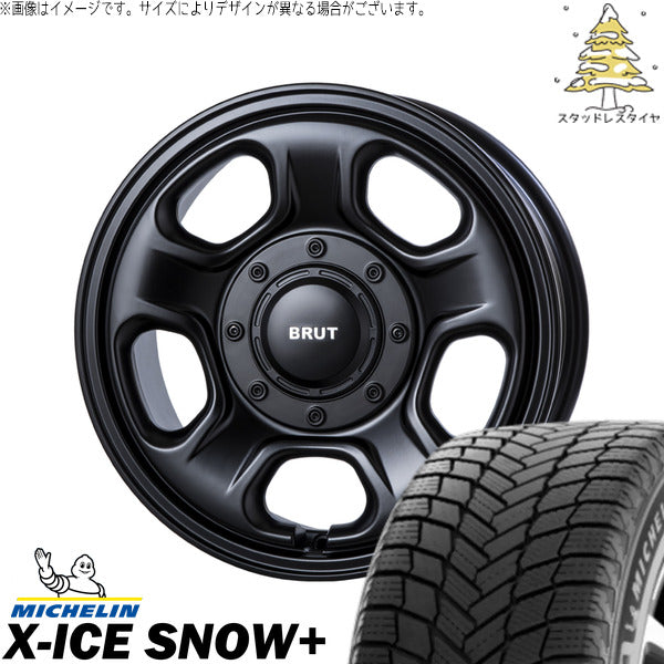 ミシュラン エックスアイス スノー+ 215/65R16 ＋ ブルート BR-33 ミリタリーブラック 16インチ 6.5J +38 6H139.7P スタッドレス・ホイール4本セット。1枚目。
