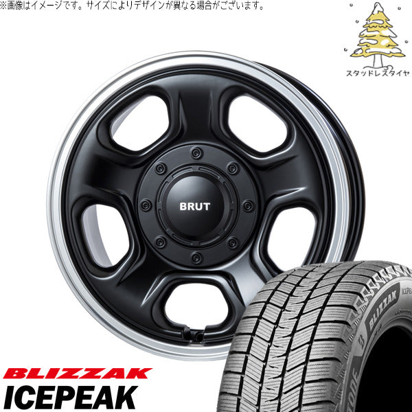ブリヂストン ブリザック ICEPEAK 215/65R16 ＋ ブルート BR-33 マシンリップブラック 16インチ 6.5J +38 6H139.7P スタッドレス・ホイール4本セット。1枚目。