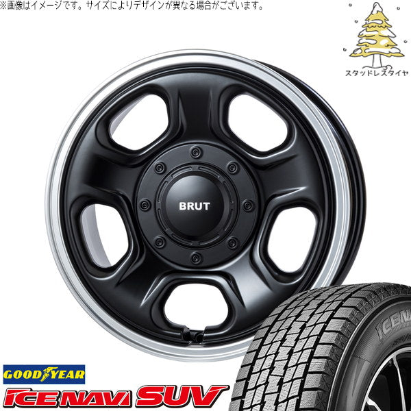 グッドイヤー アイスナビ SUV 215/65R16 ＋ ブルート BR-33 マシンリップブラック 16インチ 6.5J +38 6H139.7P スタッドレス・ホイール4本セット。1枚目。