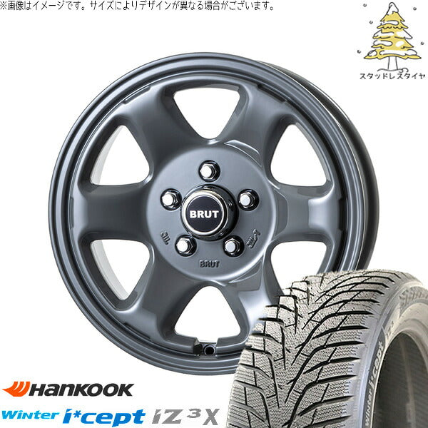 ハンコック ウィンターアイセプト IZ3X W636A 225/65R17 ＋ ブルート BR-44 コンクリート 17インチ 7.5J +38 5H114.3P スタッドレス・ホイール4本セット。1枚目。
