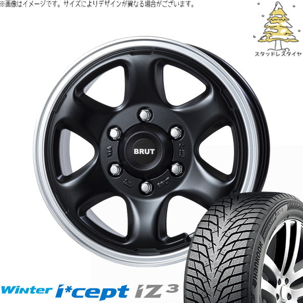 ハンコック ウィンターアイセプト IZ3 W636 215/65R16 ＋ ブルート BR-44 マシンリップブラック 16インチ 6.5J +38 6H139.7P スタッドレス・ホイール4本セット。1枚目。