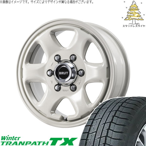 トーヨータイヤ ウィンタートランパス TX 215/65R16 ＋ ブルート BR-44 ミルキーホワイト 16インチ 6.5J +38 6H139.7P スタッドレス・ホイール4本セット。1枚目。