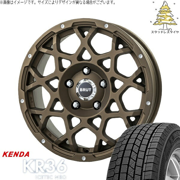 ケンダ アイステックネオ KR36 215/70R16 ＋ ブルート BR-55 デザートブロンズ 16インチ 5.5J +20 5H139.7P スタッドレス・ホイール4本セット。1枚目。