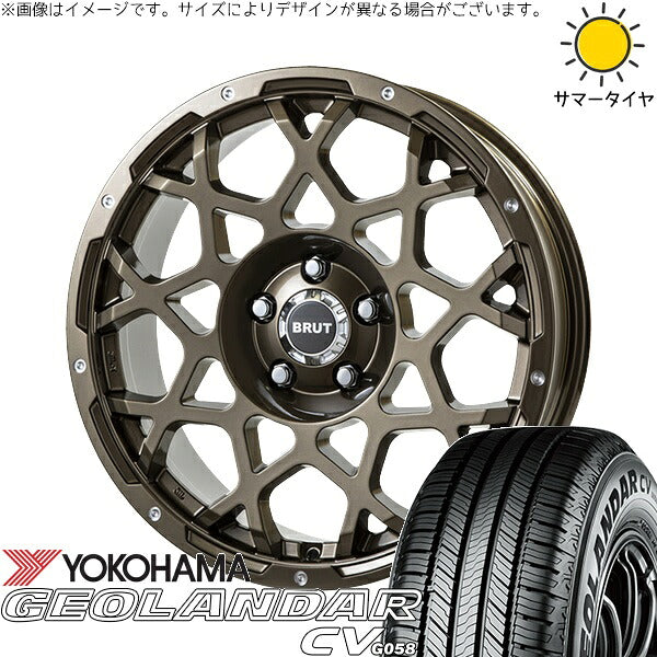 ヨコハマタイヤ ジオランダーCV G058 225/70R16 ＋ ブルート BR-55 シャンパンゴールド 16インチ 6.5J +35 5H114.3P サマー・ホイール4本セット。1枚目。