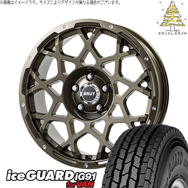 ヨコハマタイヤ アイスガード91 IG91 205/65R16 ＋ ブルート BR-55 シャンパンゴールド 16インチ 6.5J +35 5H114.3P スタッドレス・ホイール4本セット。1枚目。