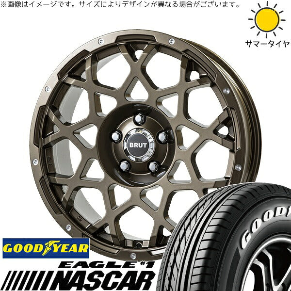 グッドイヤー イーグル ナスカー 215/60R17 ＋ ブルート BR-55 シャンパンゴールド 17インチ 7.5J +38 5H114.3P サマー・ホイール4本セット。1枚目。