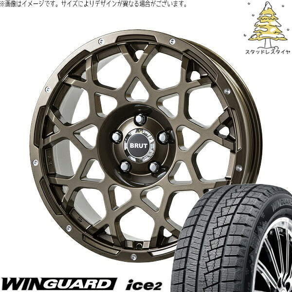 ネクセン ウィンガード アイス2 225/45R18 ＋ ブルート BR-55 シャンパンゴールド 18インチ 8J +40 5H114.3P スタッドレス・ホイール4本セット。1枚目。