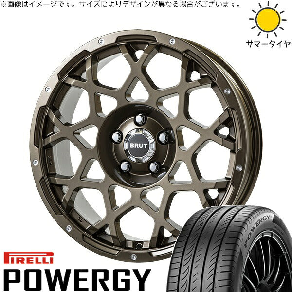 ピレリ パワジー 225/60R17 ＋ ブルート BR-55 シャンパンゴールド 17インチ 7.5J +38 5H114.3P サマー・ホイール4本セット。1枚目。