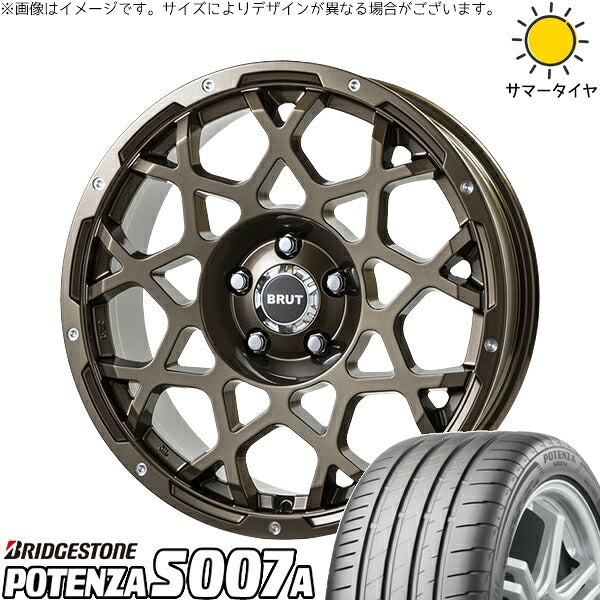 ブリヂストン ポテンザ S007A 225/40R18 ＋ ブルート BR-55 シャンパンゴールド 18インチ 8J +40 5H114.3P サマー・ホイール4本セット。1枚目。