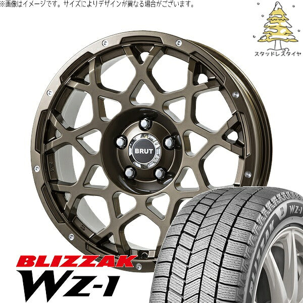 ブリヂストン ブリザック WZ-1 225/50R18 ＋ ブルート BR-55 シャンパンゴールド 18インチ 8J +40 5H114.3P スタッドレス・ホイール4本セット。1枚目。