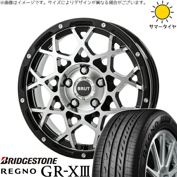 ブリヂストン レグノ GR-X3 235/50R18 ＋ ブルート BR-55 ミルドマシンブラック 18インチ 8J +40 5H114.3P サマー・ホイール4本セット。1枚目。