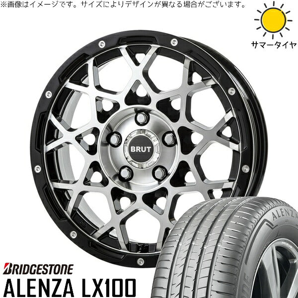 ブリヂストン アレンザ LX100 225/50R18 ＋ ブルート BR-55 ミルドマシンブラック 18インチ 8J +40 5H114.3P サマー・ホイール4本セット。1枚目。
