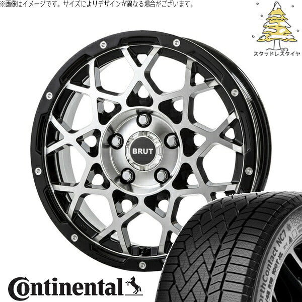 コンチネンタル ノースコンタクト NC7 225/50R18 ＋ ブルート BR-55 ミルドマシンブラック 18インチ 8J +40 5H114.3P スタッドレス・ホイール4本セット。1枚目。