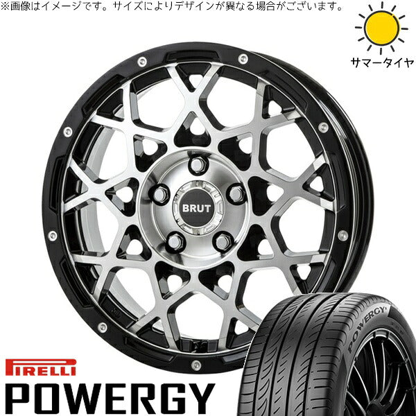 ピレリ パワジー 225/50R18 ＋ ブルート BR-55 ミルドマシンブラック 18インチ 8J +40 5H114.3P サマー・ホイール4本セット。1枚目。