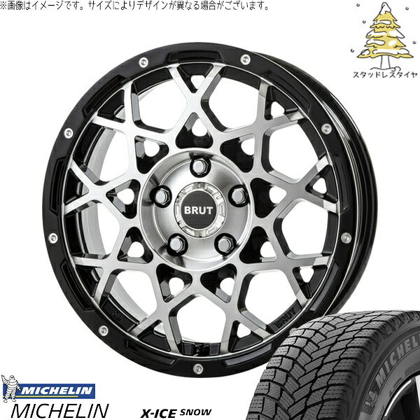 ミシュラン エックスアイス スノー 235/60R18 ＋ ブルート BR-55 ミルドマシンブラック 18インチ 8J +40 5H114.3P スタッドレス・ホイール4本セット。1枚目。