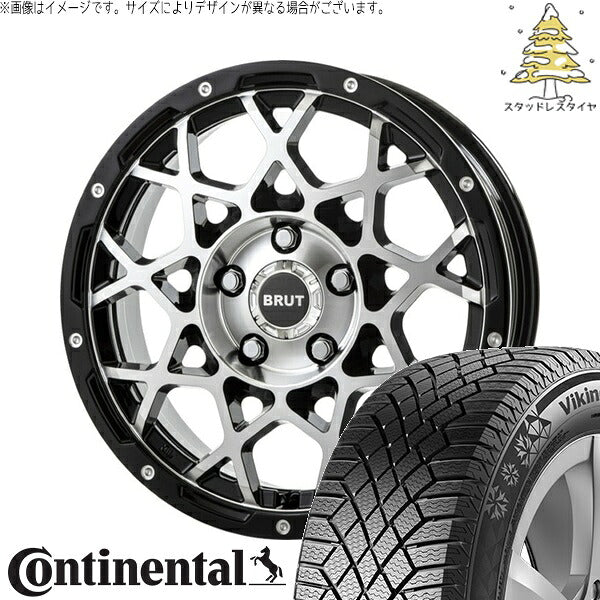 コンチネンタル バイキングコンタクト7 235/60R18 ＋ ブルート BR-55 ミルドマシンブラック 18インチ 8J +40 5H114.3P スタッドレス・ホイール4本セット。1枚目。