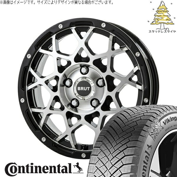 コンチネンタル バイキングコンタクト8 235/50R18 ＋ ブルート BR-55 ミルドマシンブラック 18インチ 8J +40 5H114.3P スタッドレス・ホイール4本セット。1枚目。