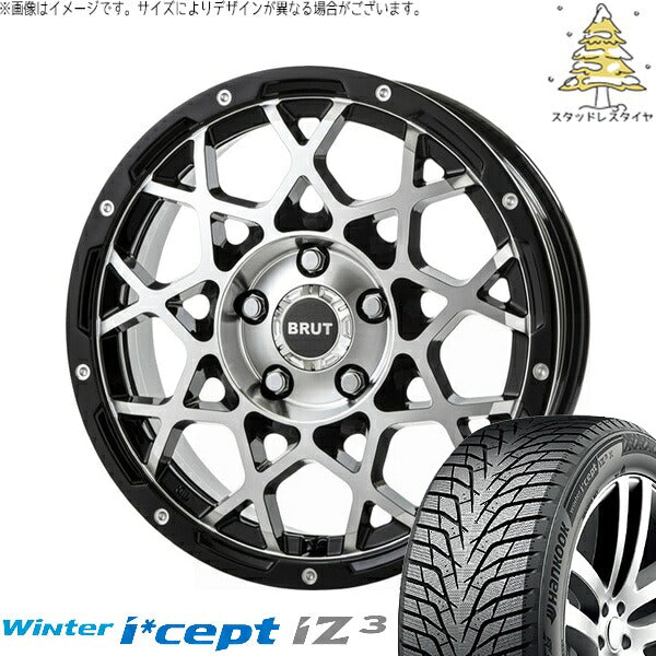 ハンコック ウィンターアイセプト IZ3 W636 205/65R16 ＋ ブルート BR-55 ミルドマシンブラック 16インチ 6.5J +35 5H114.3P スタッドレス・ホイール4本セット。1枚目。