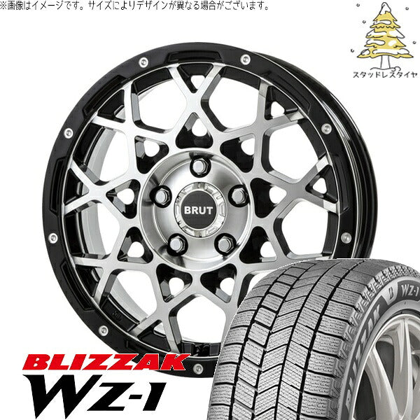 ブリヂストン ブリザック WZ-1 235/50R18 ＋ ブルート BR-55 ミルドマシンブラック 18インチ 8J +40 5H114.3P スタッドレス・ホイール4本セット。1枚目。
