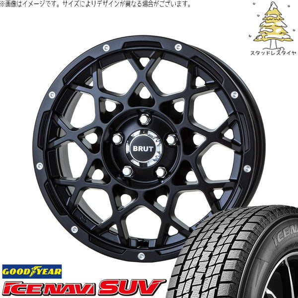 グッドイヤー アイスナビ SUV 215/70R16 ＋ ブルート BR-55 ミルドサティンブラック 16インチ 5.5J +20 5H139.7P スタッドレス・ホイール4本セット。1枚目。