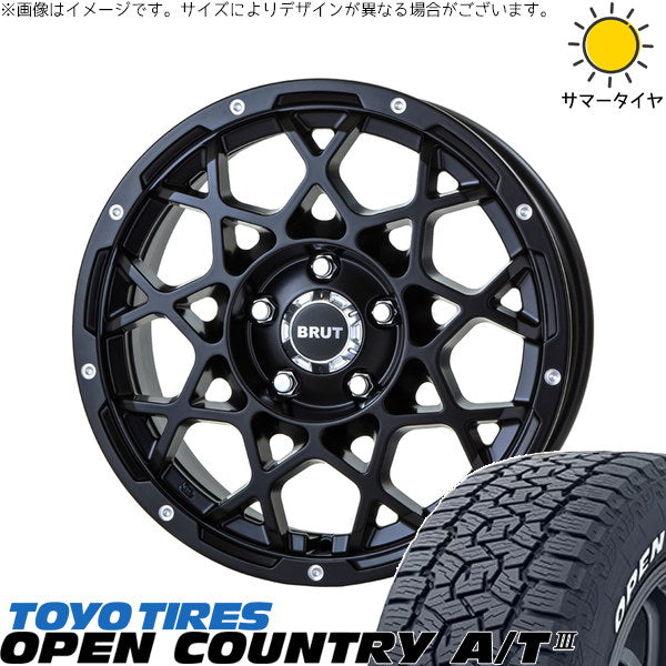 トーヨータイヤ オープンカントリー A/T3 ホワイトレター 215/70R16 ＋ ブルート BR-55 ミルドサティンブラック 16インチ 5.5J -5 5H139.7P サマー・ホイール4本セット。1枚目。