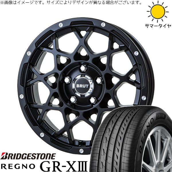 ブリヂストン レグノ GR-X3 215/45R18 ＋ ブルート BR-55 ミルドサティンブラック 18インチ 8J +40 5H114.3P サマー・ホイール4本セット。1枚目。