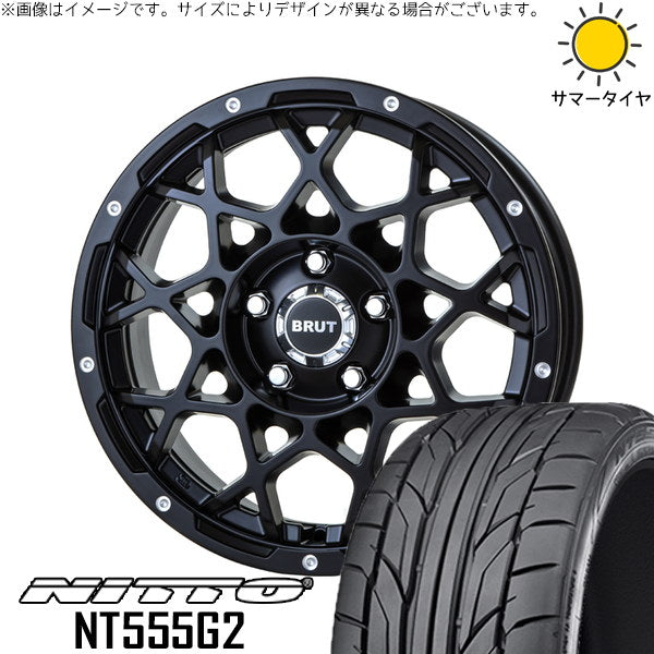 ニットー NT555G2 215/45R18 ＋ ブルート BR-55 ミルドサティンブラック 18インチ 8J +40 5H114.3P サマー・ホイール4本セット。1枚目。