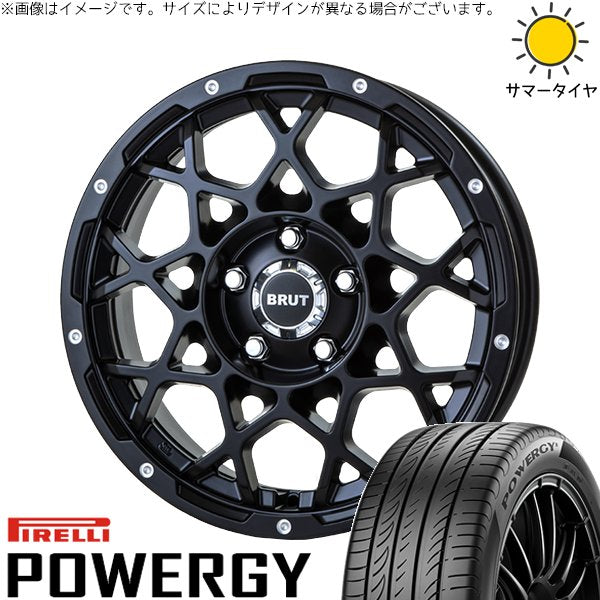 ピレリ パワジー 215/45R18 ＋ ブルート BR-55 ミルドサティンブラック 18インチ 8J +40 5H114.3P サマー・ホイール4本セット。1枚目。