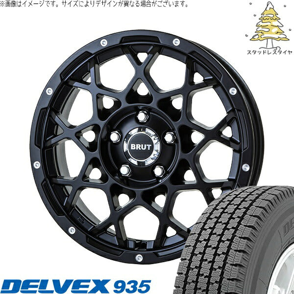トーヨータイヤ デルベックス 935 165/80R14 ＋ ブルート BR-55 ミルドサティンブラック 14インチ 5J +42 4H114.3P スタッドレス・ホイール4本セット。1枚目。