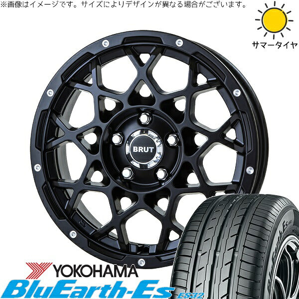 ヨコハマタイヤ ブルーアース ES32 215/60R16 ＋ ブルート BR-55 ミルドサティンブラック 16インチ 6.5J +35 5H114.3P サマー・ホイール4本セット。1枚目。