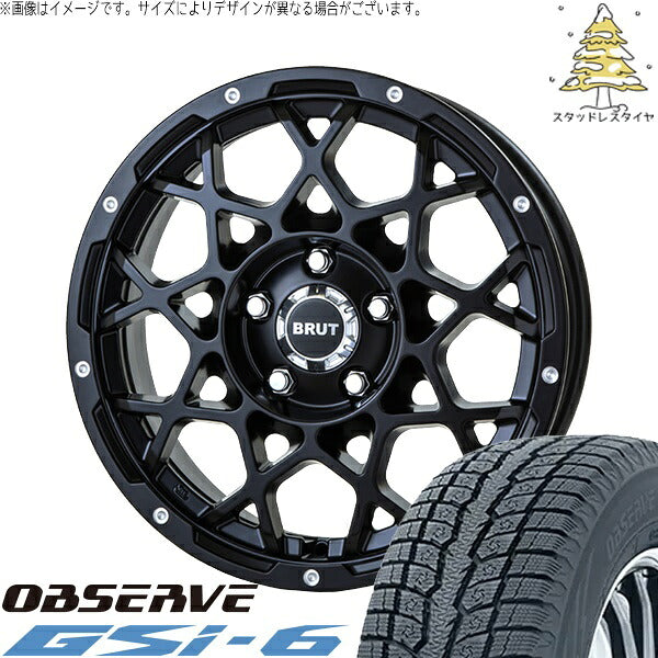 トーヨータイヤ オブザーブ Gsi-6 215/70R16 ＋ ブルート BR-55 ミルドサティンブラック 16インチ 5.5J +20 5H139.7P スタッドレス・ホイール4本セット。1枚目。