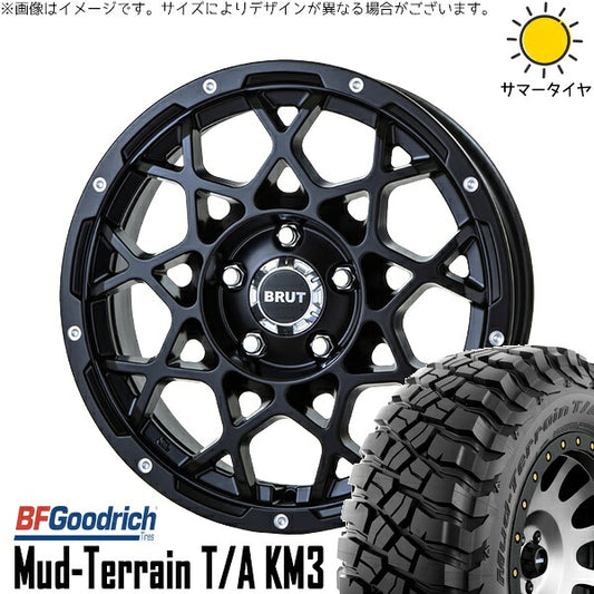 BFグッドリッチ マッドテレーン T/A KM3 225/75R16 ＋ ブルート BR-55 ミルドサティンブラック 16インチ 5.5J +20 5H139.7P サマー・ホイール4本セット。1枚目。