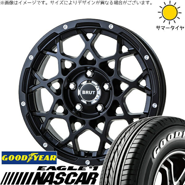 グッドイヤー イーグル ナスカー 215/60R17 ＋ ブルート BR-55 ミルドサティンブラック 17インチ 7.5J +38 5H114.3P サマー・ホイール4本セット。1枚目。