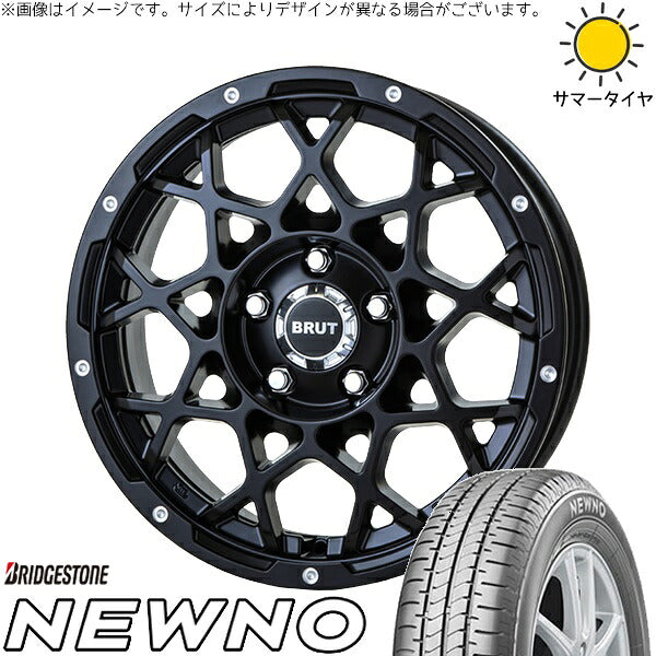 ブリヂストン ニューノ 215/65R16 ＋ ブルート BR-55 ミルドサティンブラック 16インチ 6.5J +35 5H114.3P サマー・ホイール4本セット。1枚目。