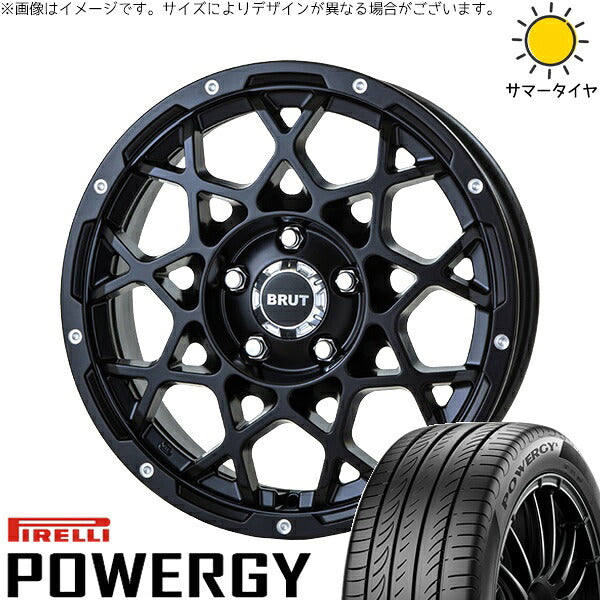 ピレリ パワジー 225/40R18 ＋ ブルート BR-55 ミルドサティンブラック 18インチ 8J +40 5H114.3P サマー・ホイール4本セット。1枚目。